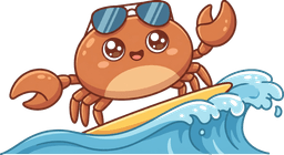 Krab surfer — maskotka ProstyClaw